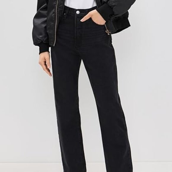 Paige Sawyer High Waist Straight Leg Jeans - Picture 3 of 8